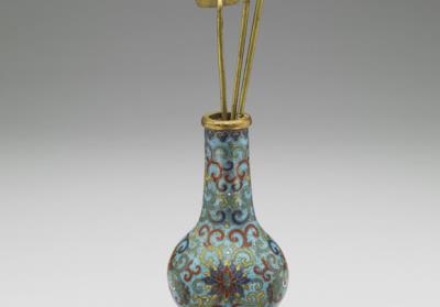 图片[3]-Copper vase with cloisonne enamel decor, Qing dynasty, Qianlong reign (1736-1795)-China Archive